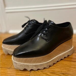 Stella McCartney Elyse Platform Shoes Vegan Leather Sustainable Wood Black